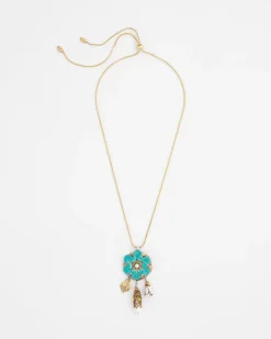 Adjustable Flower Charm Pendant Necklace