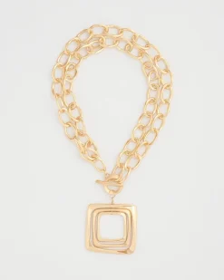 Adjustable Square Pendant Necklace