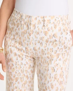 Animal Print Emme Sateen Straight Capri Pants