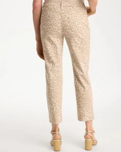 Animal Print Girlfriend Slim Cropped Jeans