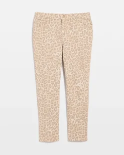 Animal Print Girlfriend Slim Cropped Jeans