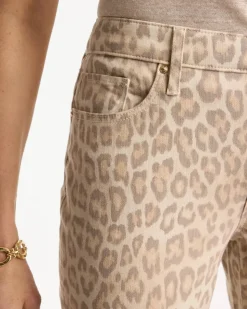 Animal Print Girlfriend Slim Cropped Jeans