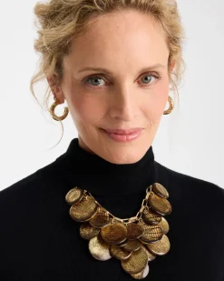 Animal Print Golden Coin Bib Necklace