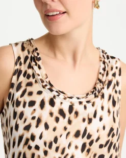 Animal Print Jersey Satin Tank Top
