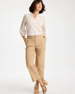 Animal Print Ruffled V-Neck Top