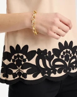 Applique Embellished Sleeveless Top