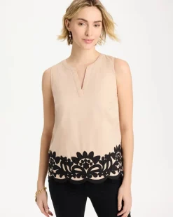 Applique Embellished Sleeveless Top