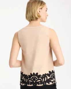 Applique Embellished Sleeveless Top
