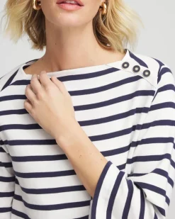 Bateau Neck Stripe Top