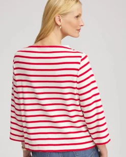 Bateau Neck Stripe Top