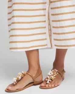 Beach Seashell T-Strap Sandals