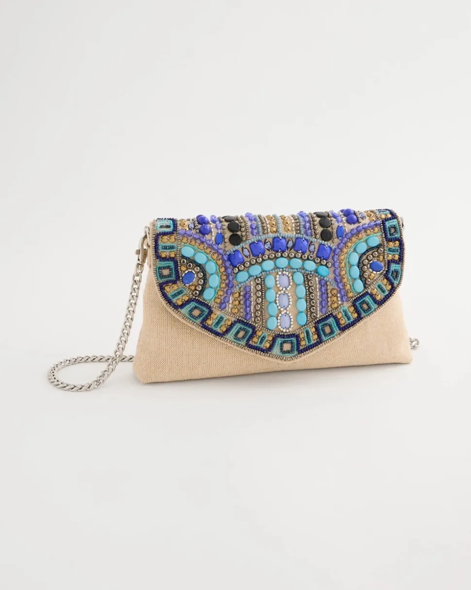 Beaded Canvas Clutch