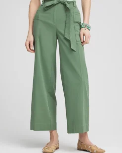 Belted Twill Utility Cropped Pants
