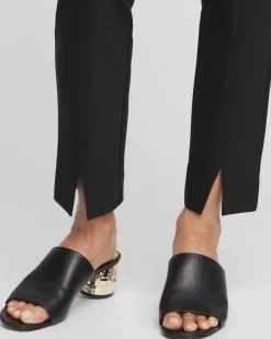 Bi-Stretch Front Seam Slit Ankle Pants