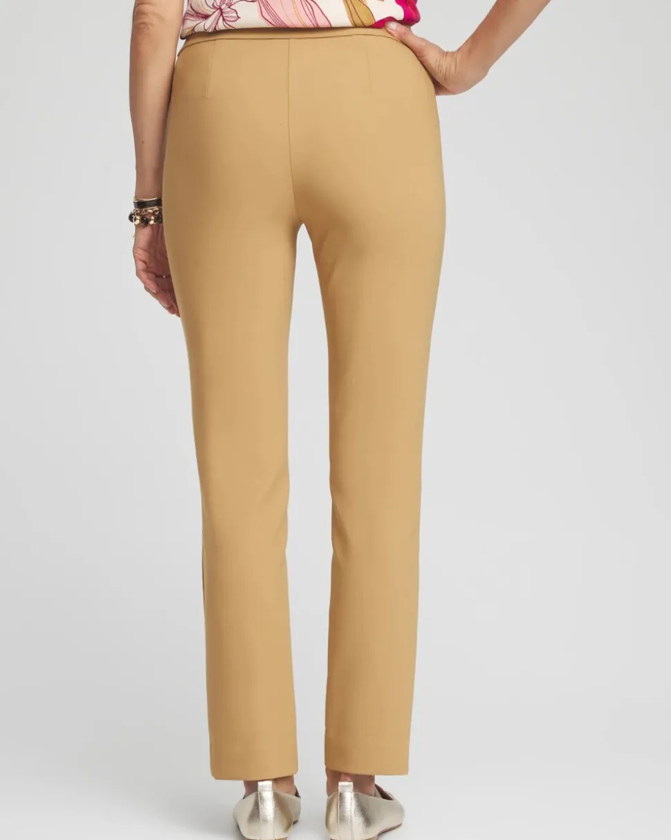 Bi-Stretch Front Seam Slit Ankle Pants