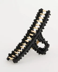 Black Raffia Hair Clip