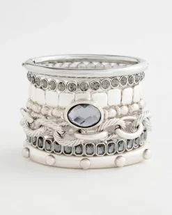 Black Stone Stretch Bracelet