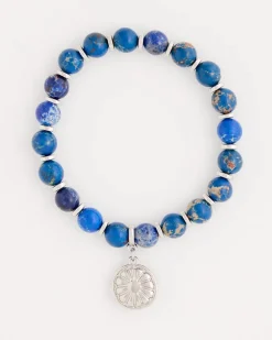 Blue Jasper Stretch Charm Bracelet