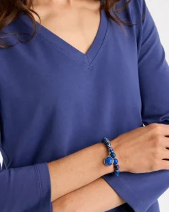 Blue Jasper Stretch Charm Bracelet