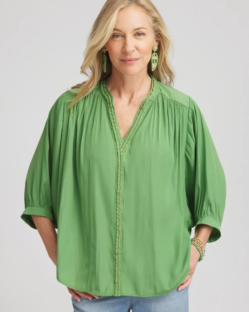 Braided Batwing Blouse