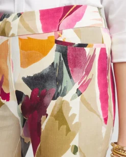 Brigitte™ Abstract Floral Slub Pants