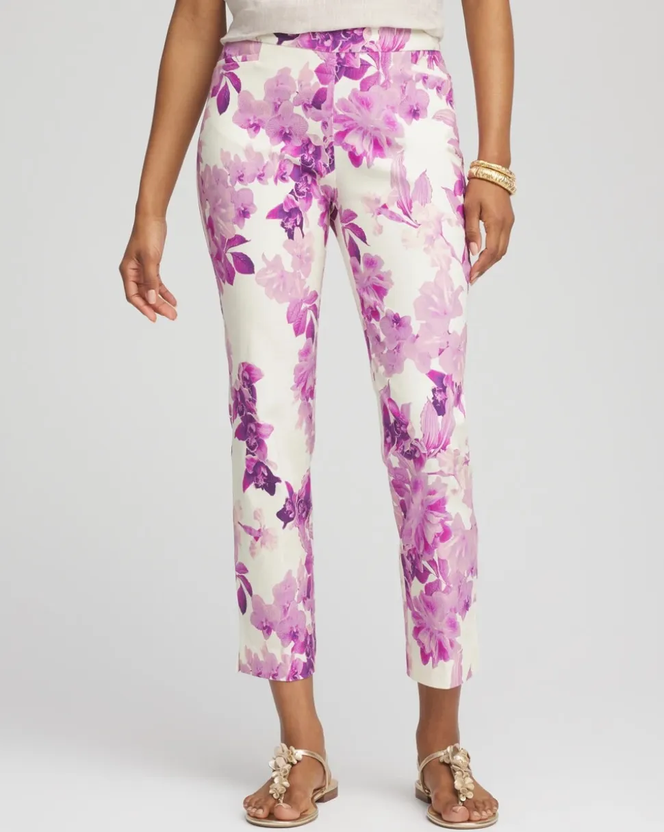 Brigitte™ Floral Pull-On Slim Cropped Pants