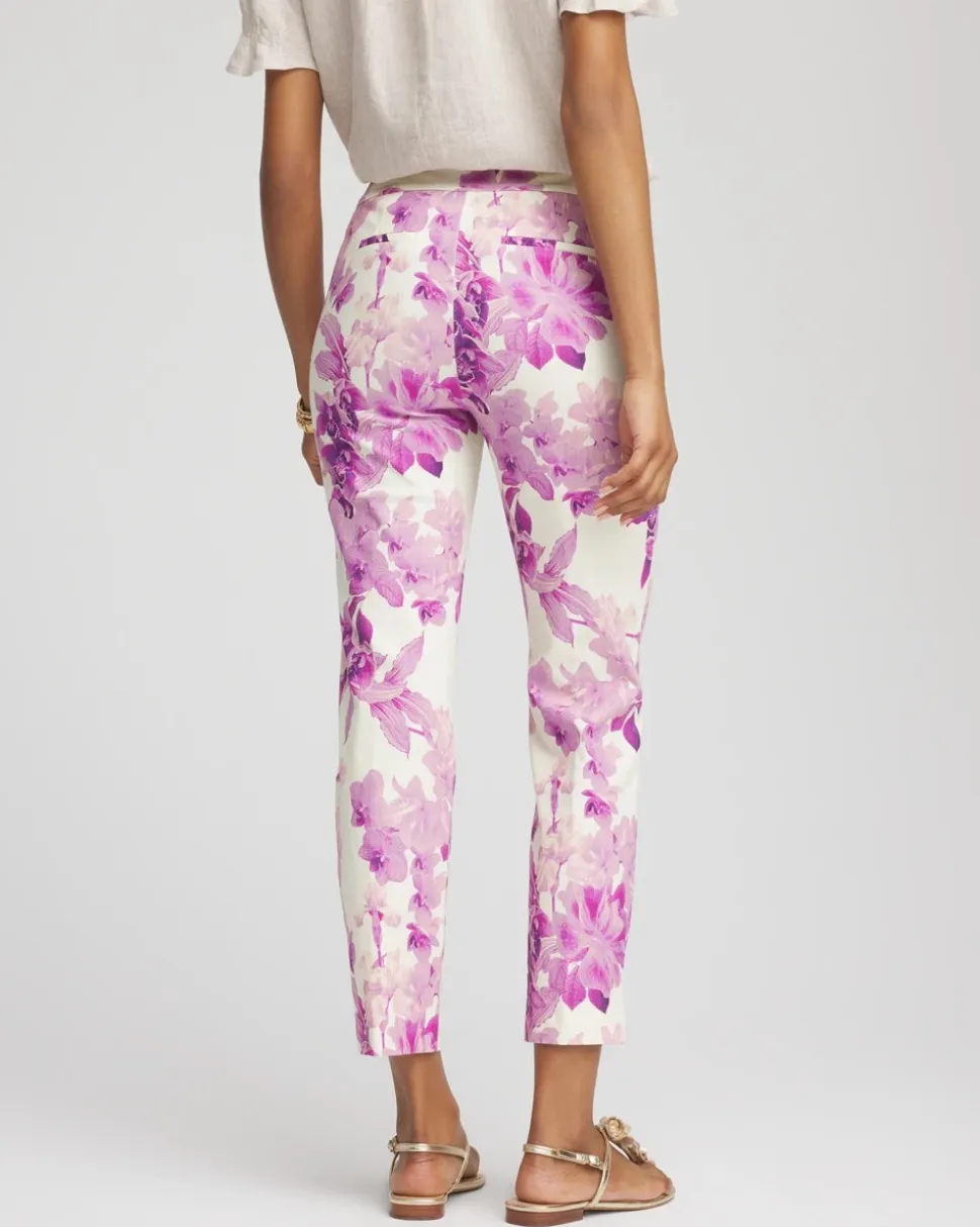 Brigitte™ Floral Pull-On Slim Cropped Pants
