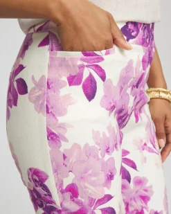 Brigitte™ Floral Pull-On Slim Cropped Pants