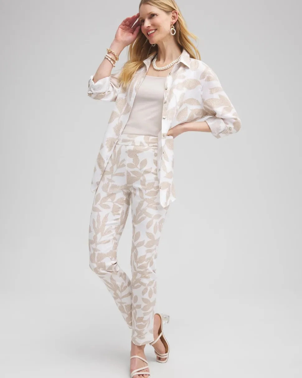 Brigitte Leaf Etch Ankle Pants