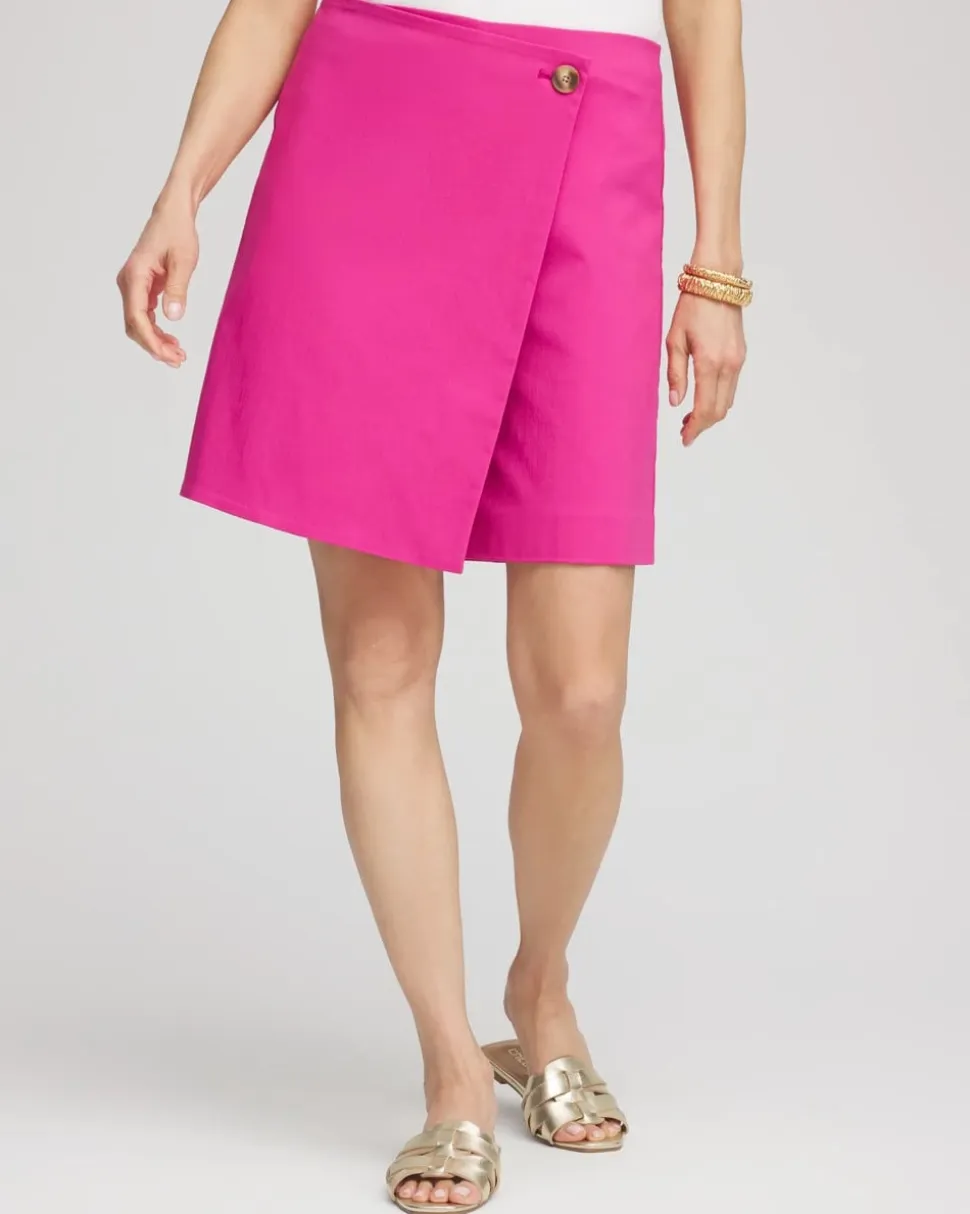 Brigitte™ Pull-On Asymmetrical Wrap Skort