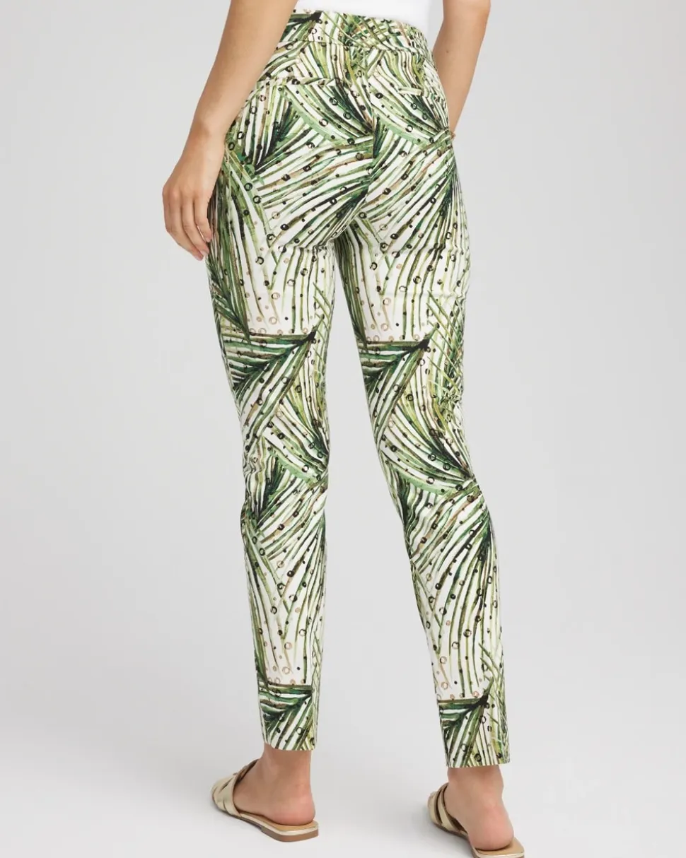 Brigitte™ Slim Ankle Palm-Print Pants