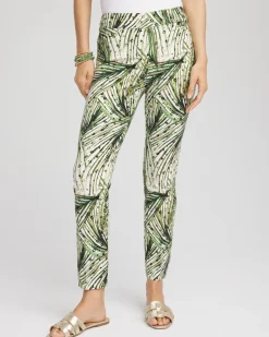 Brigitte™ Slim Ankle Palm-Print Pants