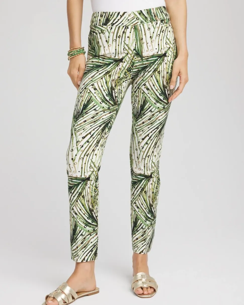Brigitte™ Slim Ankle Palm-Print Pants