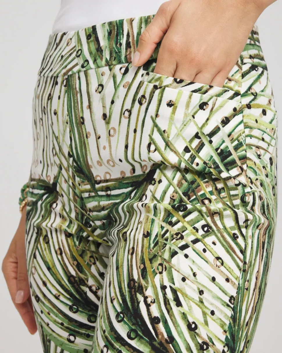 Brigitte™ Slim Ankle Palm-Print Pants