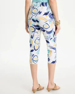 Brigitte™ Slim Handpainted Pull-On Capri