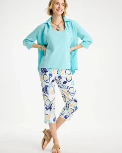 Brigitte™ Slim Handpainted Pull-On Capri