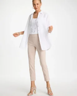 Brigitte™ Slim Twill Stripe Neutral Crop