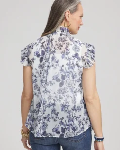 Butterfly Ruffle Collar Blouse
