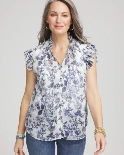 Butterfly Ruffle Collar Blouse
