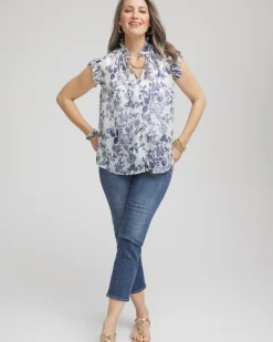 Butterfly Ruffle Collar Blouse