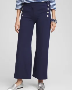 Button Knit Twill Cropped Pants