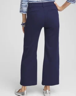 Button Knit Twill Cropped Pants