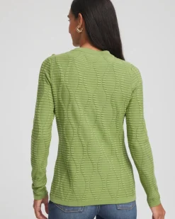Button Shoulder Crewneck Pullover