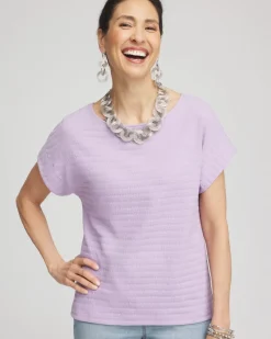 Cap Sleeve Textured Tee