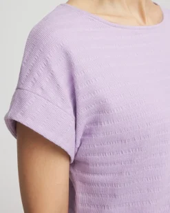 Cap Sleeve Textured Tee
