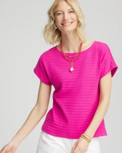 Cap Sleeve Textured Tee