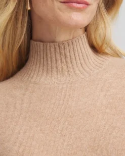 Cashmere Elbow Sleeve Mock Neck Sweater