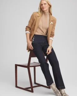Cashmere Elbow Sleeve Mock Neck Sweater