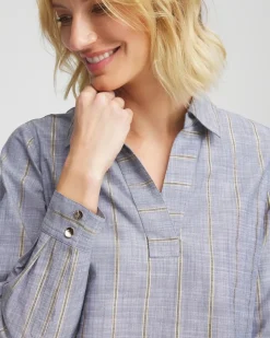 Chambray Striped Soft Popover