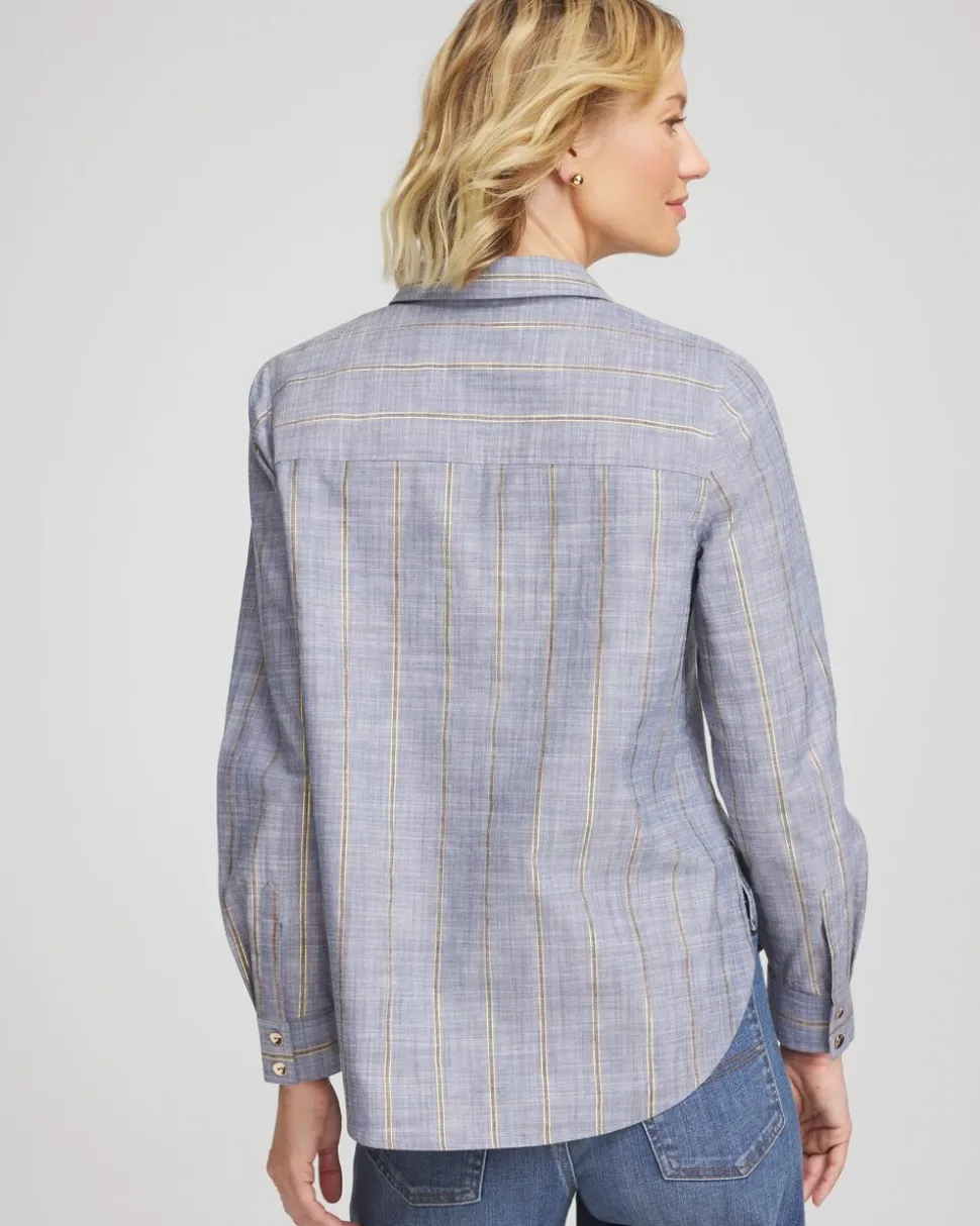 Chambray Striped Soft Popover